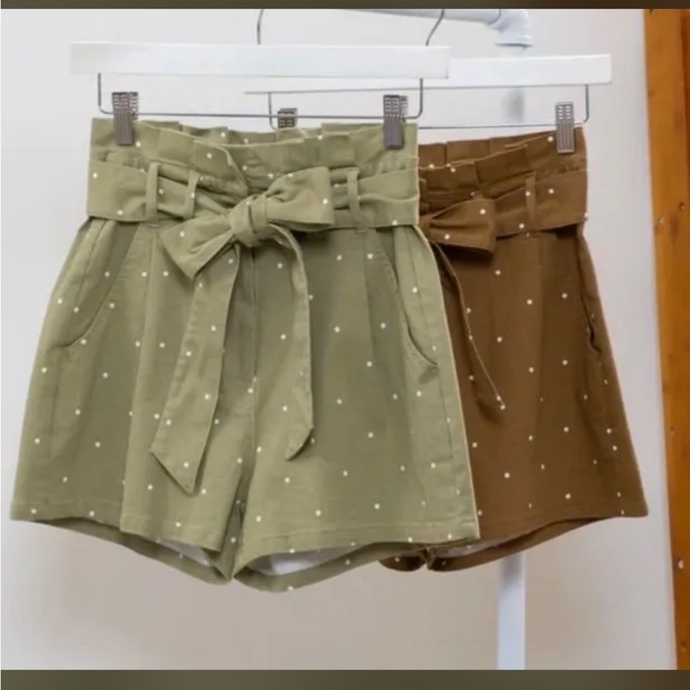 Mine High Waist Shorts - Olive and Brown